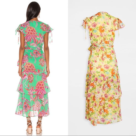 Banjanan Mercy Floral Short Sleeve Midi Wrap Dress - Picture 2 of 13